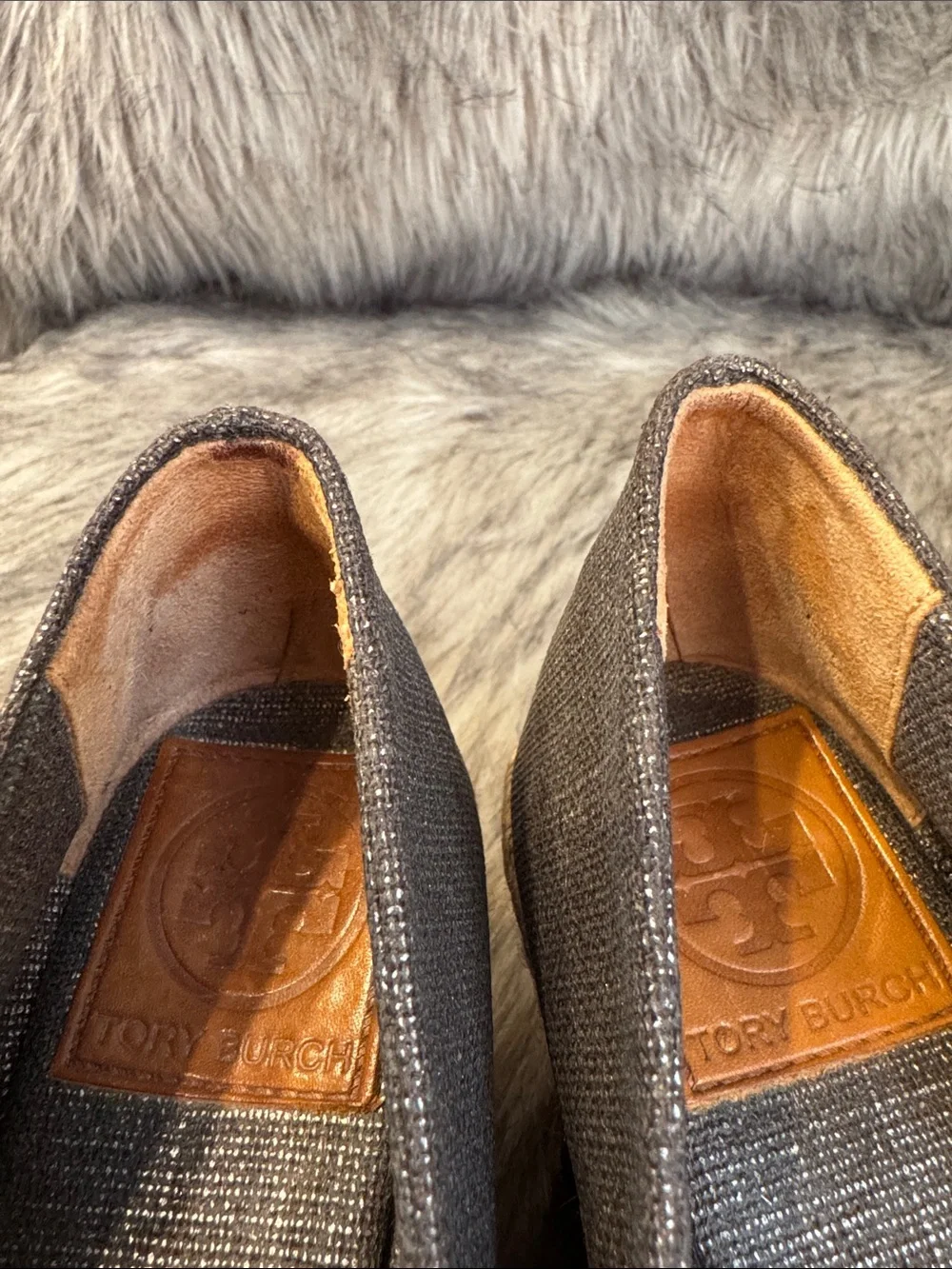 Tory Burch metallic gray